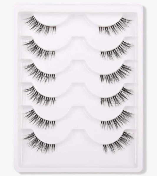 False Eyelashes Cat Eye Look False Lashes Wispy 6 Pairs L6