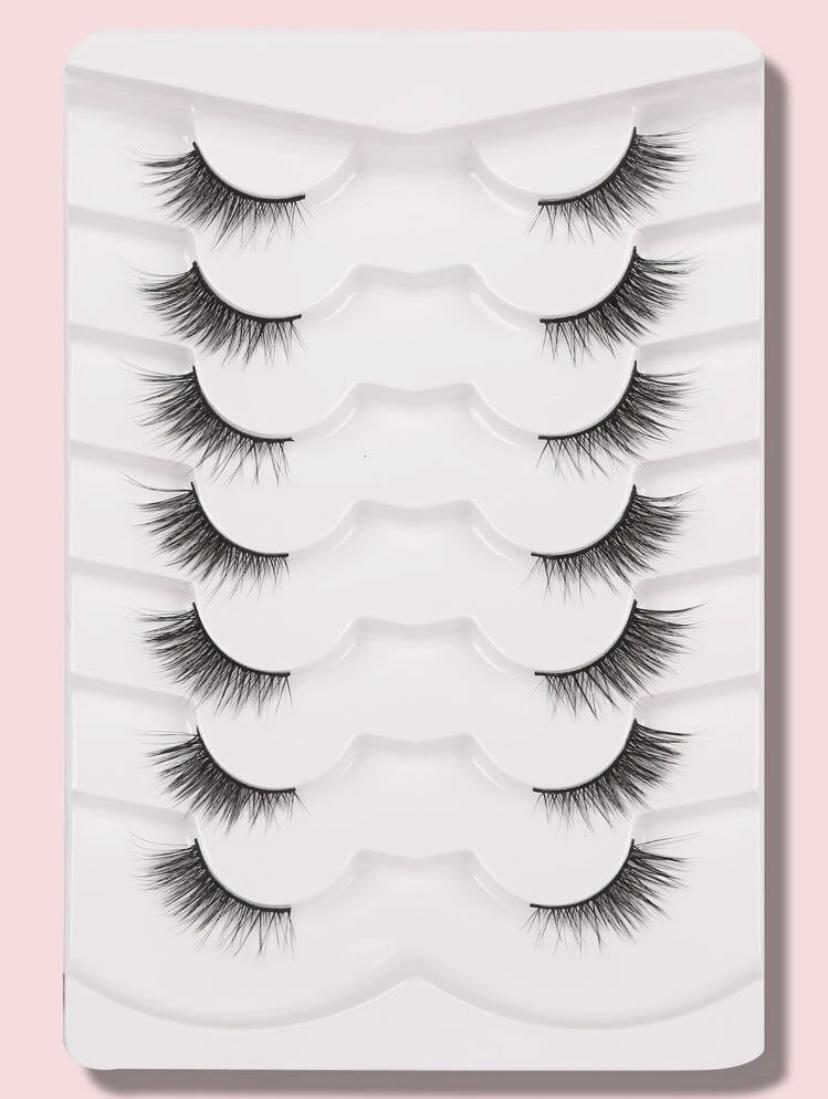 7 Pairs Natural Strip False Lashes Cat Eye ''Siren Eyes'