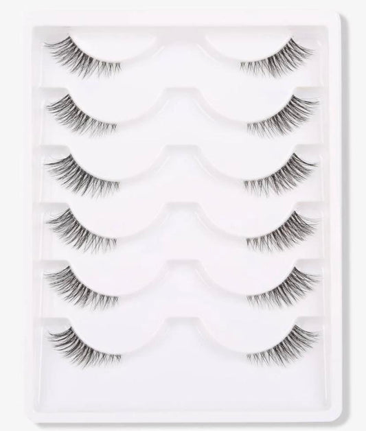 Natural False Eyelashes Half Lash Cat Eye Look Lashes 6 Pairs